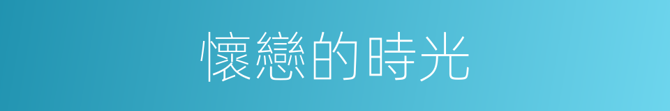 懷戀的時光的同義詞