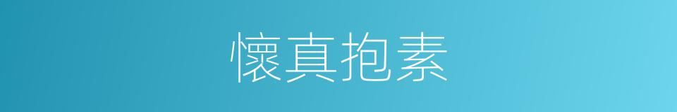 懷真抱素的意思