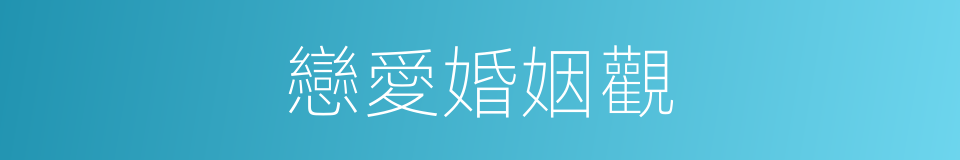 戀愛婚姻觀的同義詞