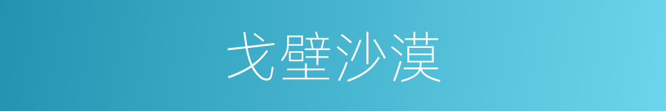 戈壁沙漠的同义词