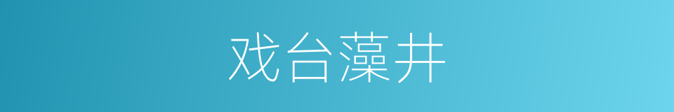 戏台藻井的意思