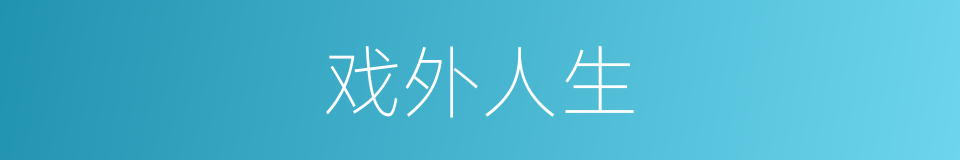 戏外人生的同义词