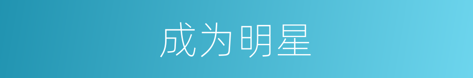 成为明星的同义词