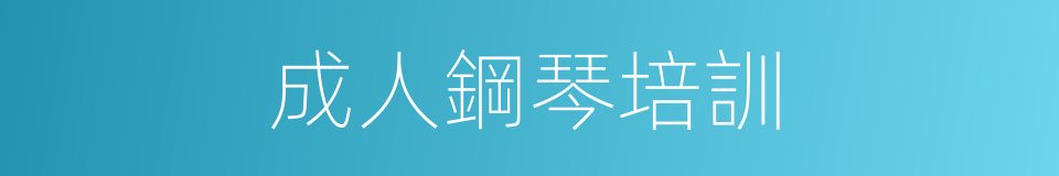 成人鋼琴培訓的同義詞