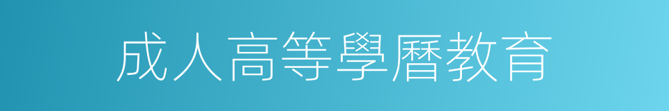 成人高等學曆教育的同義詞