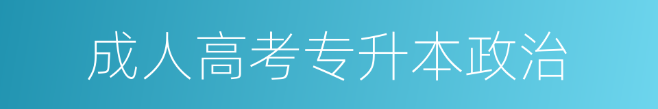 成人高考专升本政治的同义词