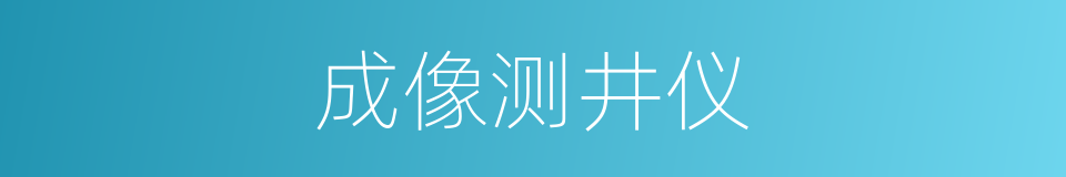 成像测井仪的同义词