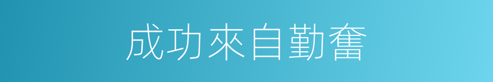 成功來自勤奮的同義詞
