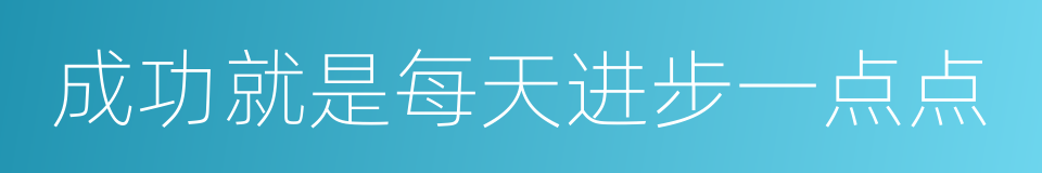 成功就是每天进步一点点的同义词