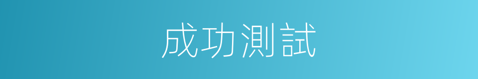 成功測試的同義詞