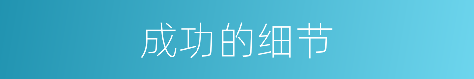 成功的细节的同义词