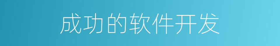 成功的软件开发的同义词