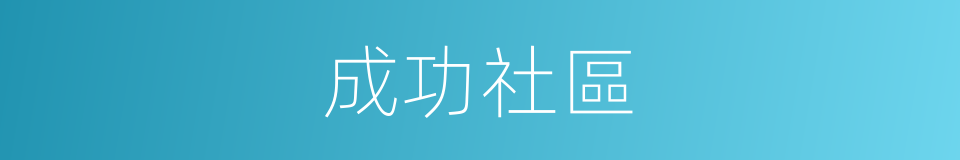 成功社區的同義詞
