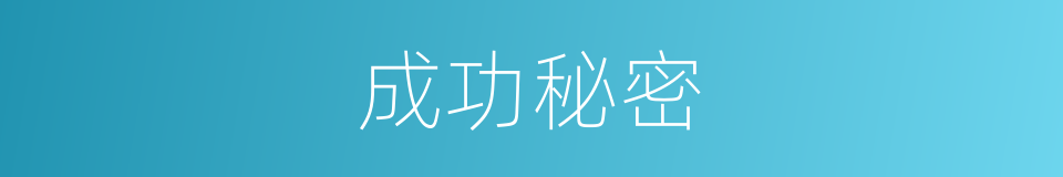 成功秘密的同义词