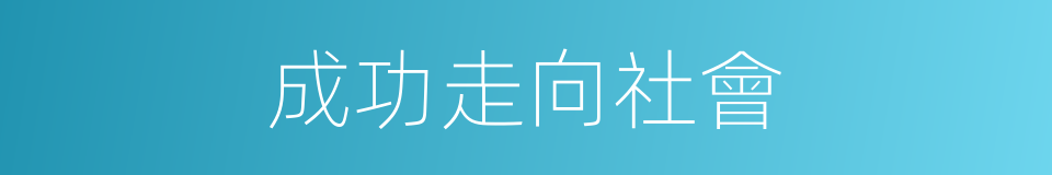 成功走向社會的同義詞