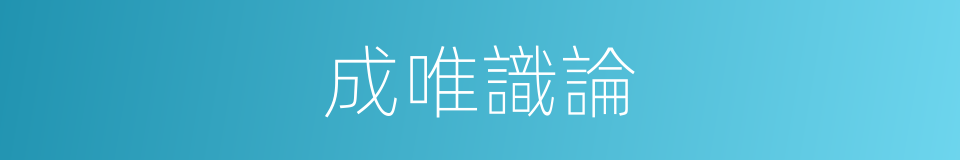 成唯識論的同義詞