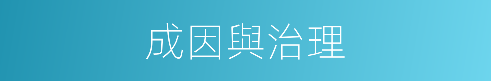 成因與治理的同義詞