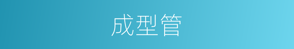 成型管的同义词