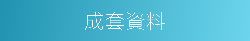成套資料的同義詞