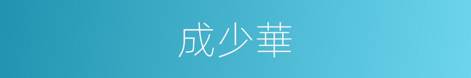 成少華的同義詞