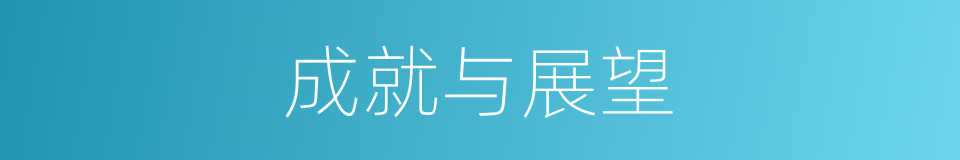 成就与展望的同义词