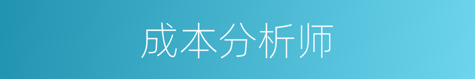 成本分析师的同义词