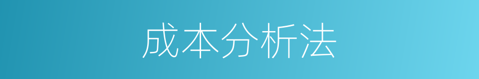 成本分析法的同义词