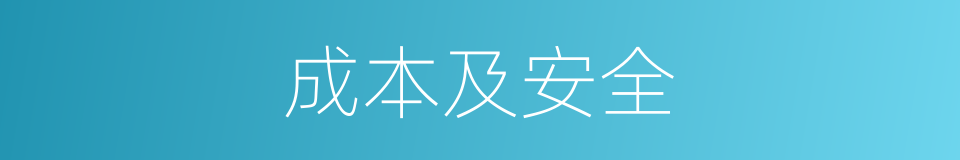 成本及安全的同义词