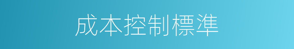 成本控制標準的同義詞