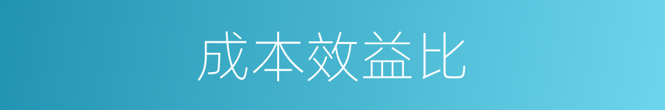 成本效益比的同义词