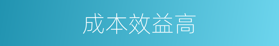 成本效益高的同义词