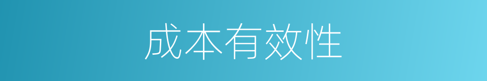 成本有效性的同义词