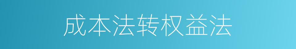 成本法转权益法的同义词