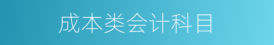 成本类会计科目的同义词