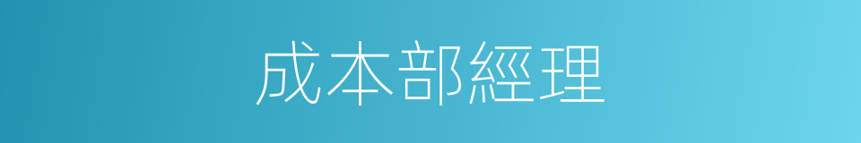 成本部經理的同義詞
