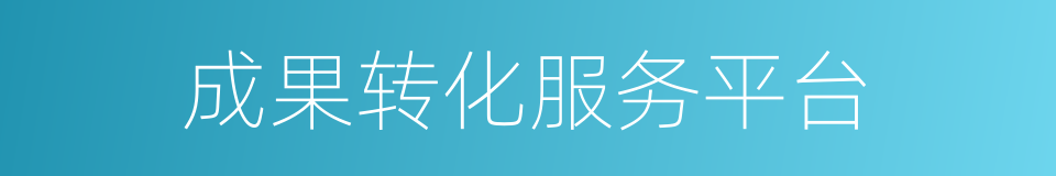 成果转化服务平台的同义词
