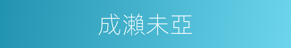 成瀨未亞的同義詞