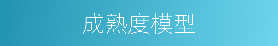 成熟度模型的同义词