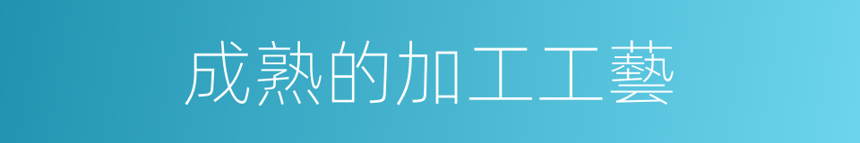 成熟的加工工藝的同義詞