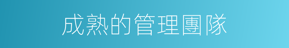 成熟的管理團隊的同義詞