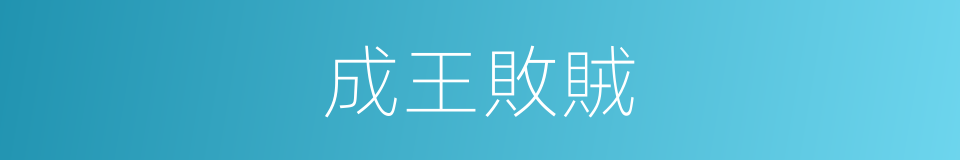 成王敗賊的意思