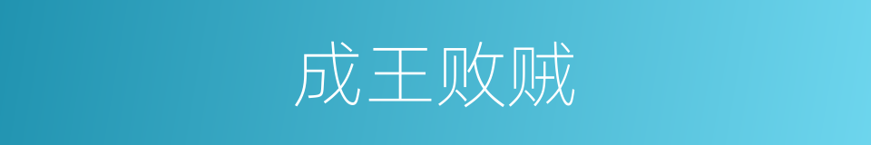 成王败贼的意思