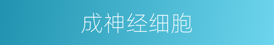 成神经细胞的同义词