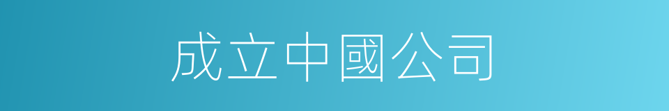 成立中國公司的同義詞
