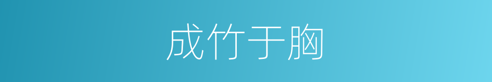 成竹于胸的意思