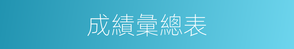 成績彙總表的同義詞