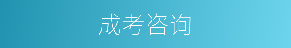 成考咨询的同义词