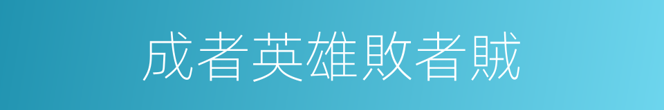 成者英雄敗者賊的同義詞