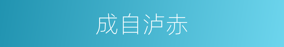 成自泸赤的同义词