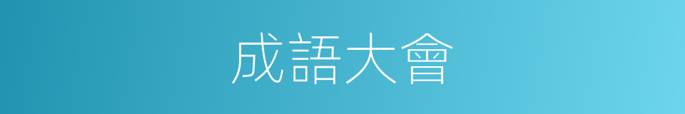 成語大會的同義詞